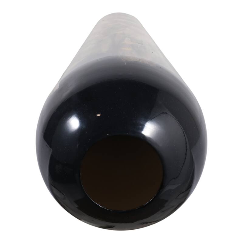 Tapered Iron Vase with Marbleized Finish - Modern Flower Vase