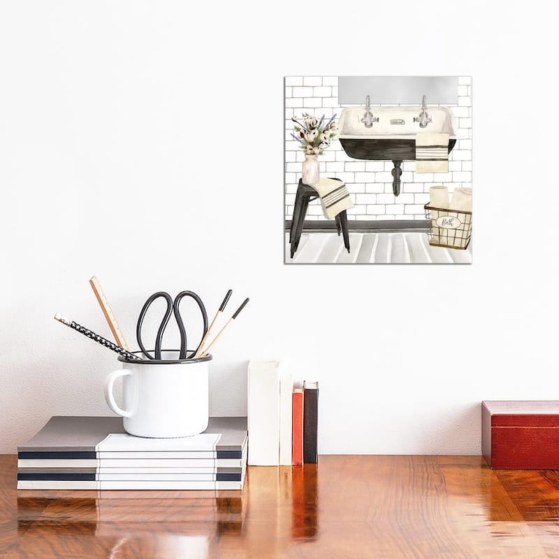 iCanvas "Farmhouse Bath II Sink" by Tara Reed Canvas Print - 12x12x1.5