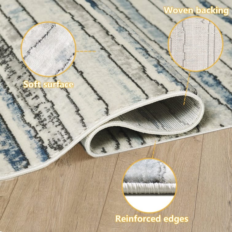 Modern Minimalist Striped Area Rug