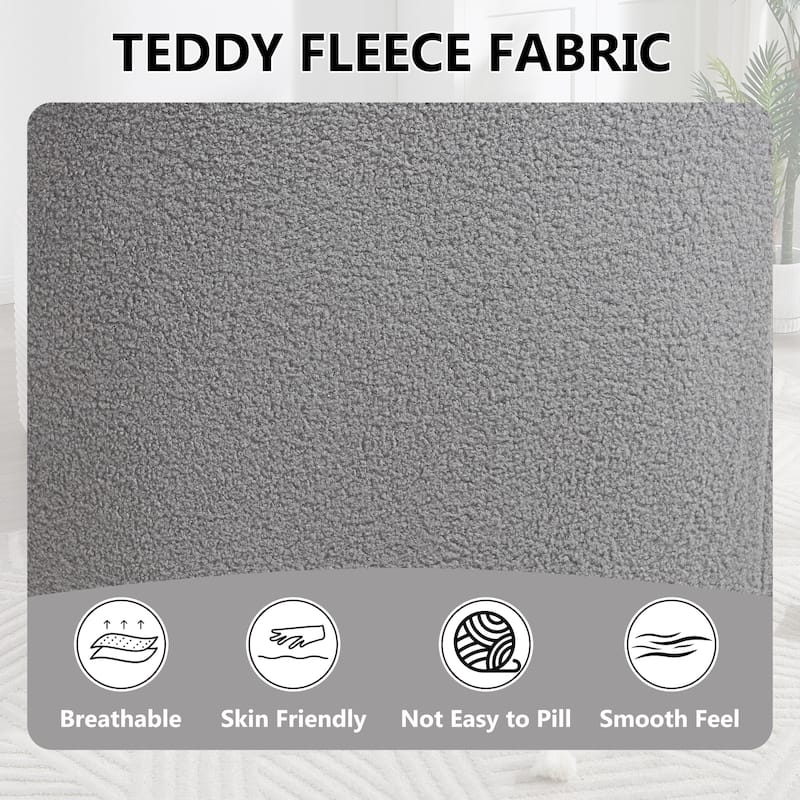 Roomfitters 360° Swivel Teddy Fleece Cuddle Chair, High-Resilience Round Accent Sofa with Soft Pillow