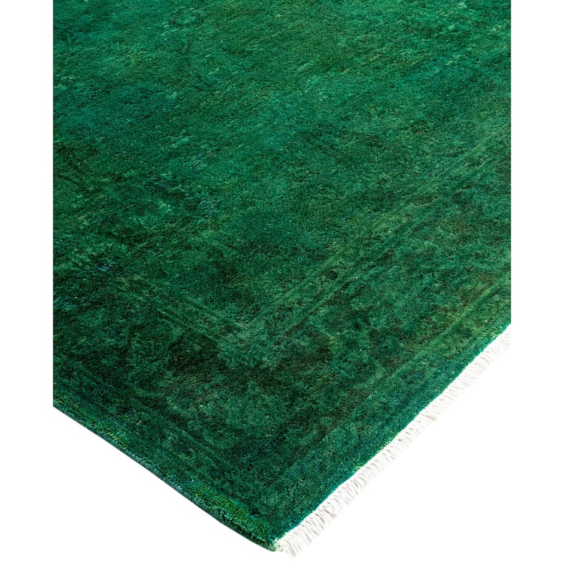 Overdyed One-of-a-Kind Hand-Knotted Area Rug - Green - 3' 1" x 5' 3"