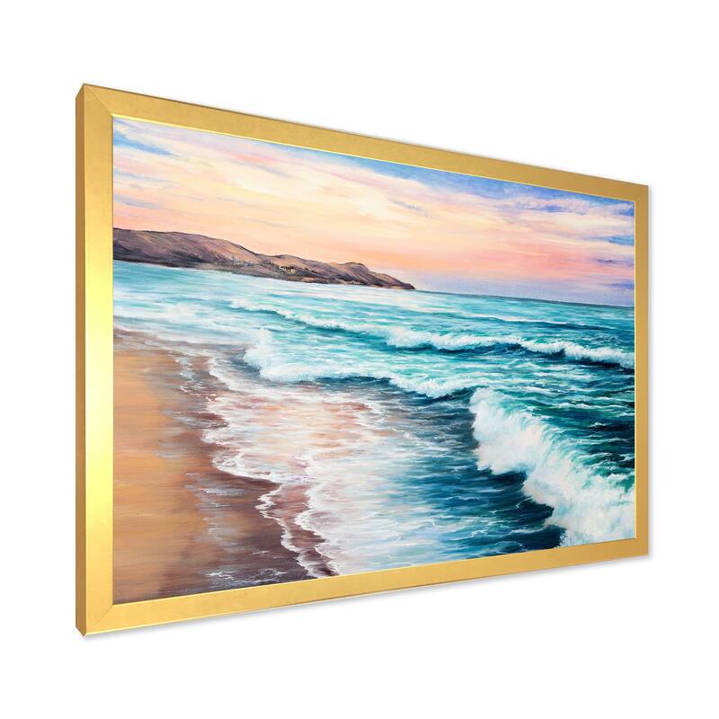 Designart "Morning Light on The Ocean Waves III" Nautical & Coastal