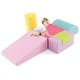 preview thumbnail 1 of 7, Gymax 6 PCS Kids Climber Play Set Indoor Foam Climb & Crawl Activity - Pink Pink