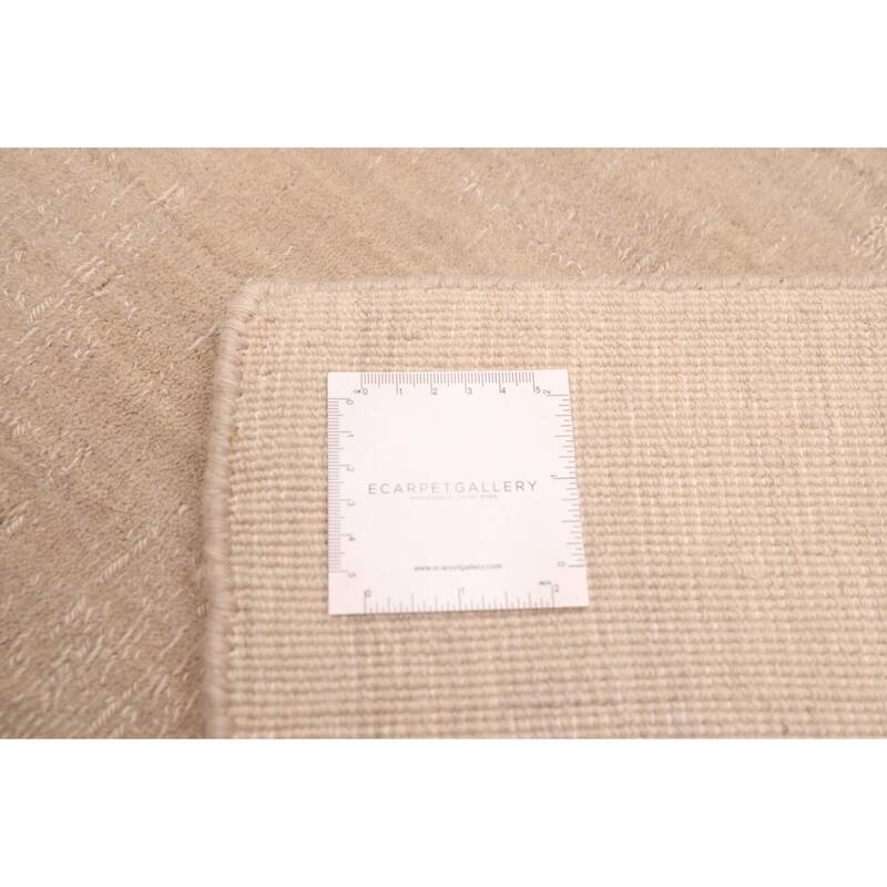 ECARPETGALLERY Hand Loomed Kashkuli Gabbeh Light Khaki Wool Rug - 6'9 x 9'7