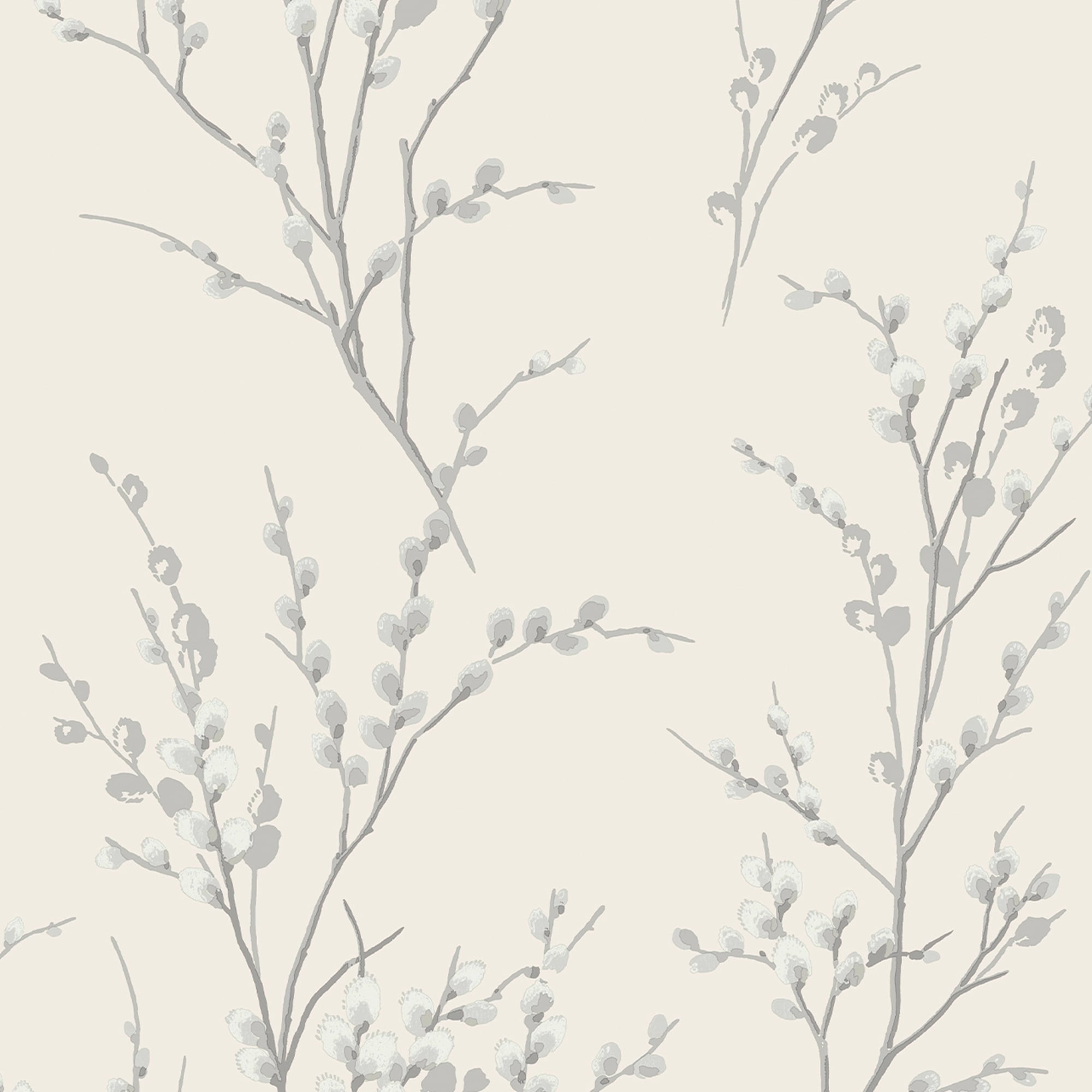 Laura Ashley Willow Off White and Steel Wallpaper
