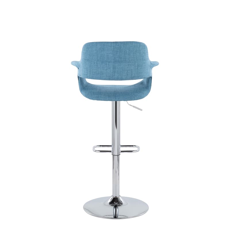 Lumisource Barstool with Swivel in Black and Charcoal, Set of 2 - 19"Lx23.5"Wx39-47.5"H