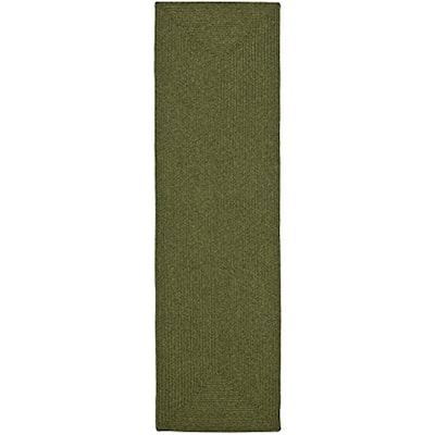 Handmade Green Runner Rug - 2'3" x 10' Reversible Accent Rug for Entryway, Living Room, Bedroom - 3 x 12