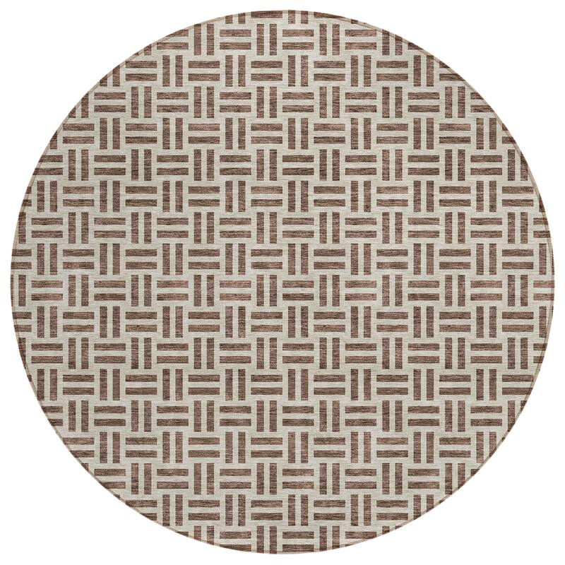 Machine Washable Indoor/ Outdoor Contemporary Basketweave Chantille Rug