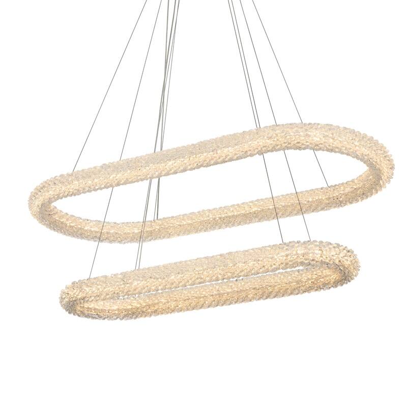 Elegant Lighting 3800G42L2 Bowen 42" Wide LED Crystal Ring Chandelier - Chrome