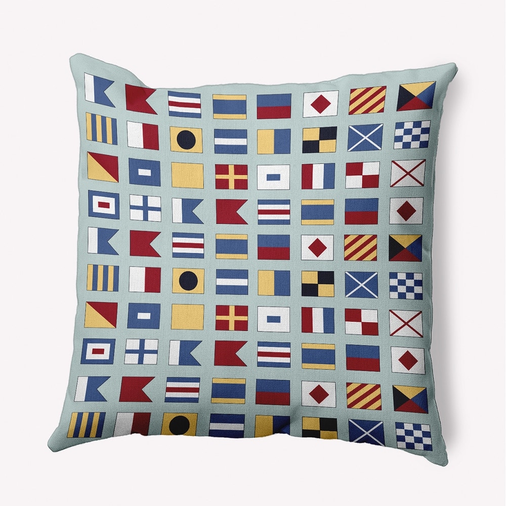 Nautical Flags Indoor/Outdoor Throw Pillow