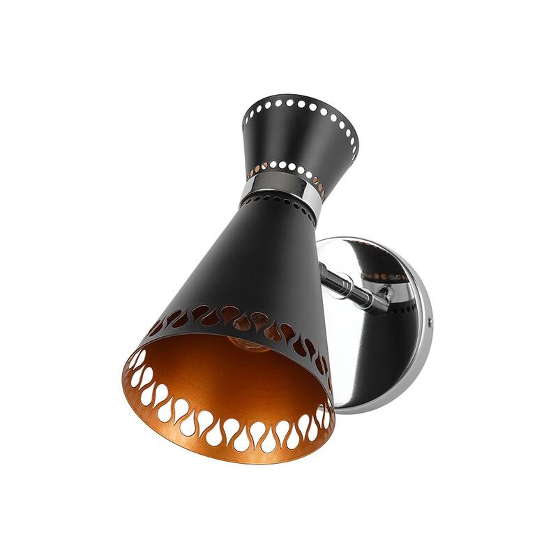 Mid-Century Modern 1-Light Adjustable Head Hourglass Wall Sconce