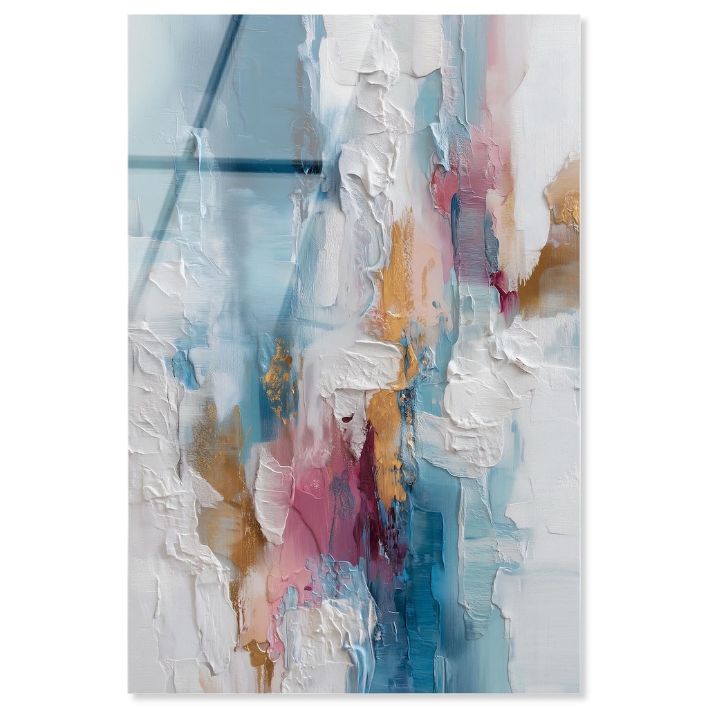 Petal Pink and Ocean Blue I Acrylic by Art Remedy, Ready to Hang