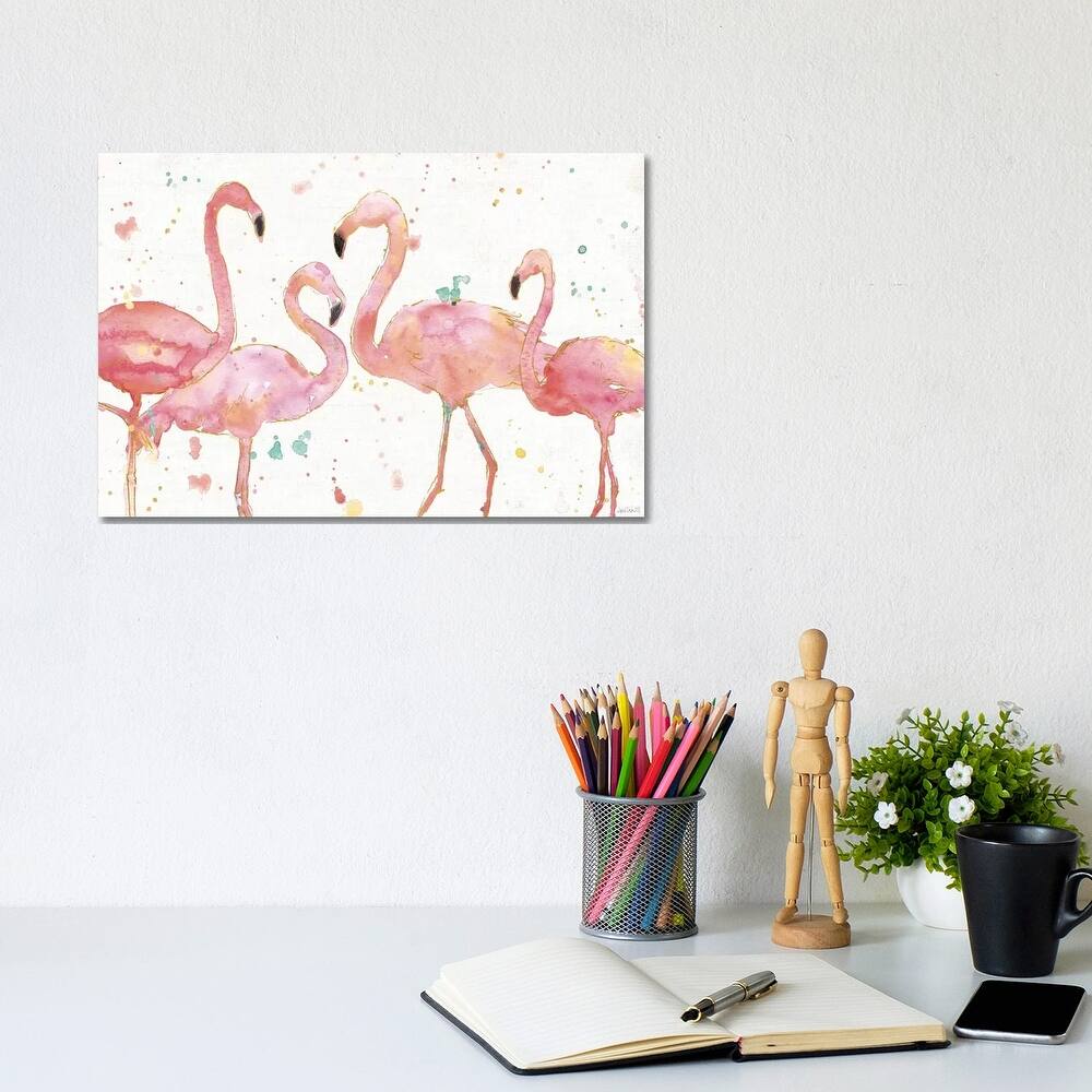 iCanvas "Flamingo Fever I" by Anne Tavoletti Canvas Print