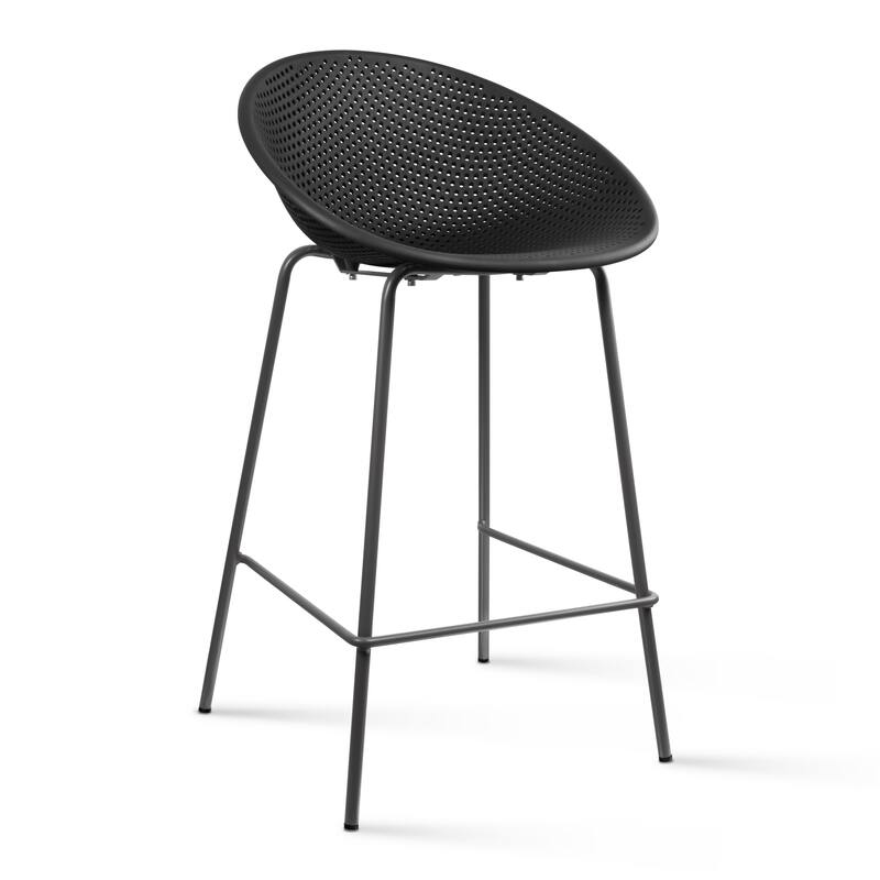 Set of 2 26-inch Contemporary Eiffel Dowel DSW Counter Height Stool Barstool With Backs For Kitchen Home Side Break Room