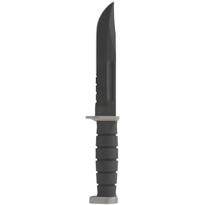 KA-BAR D2 Extreme Partially Serrated Knife w/ Nylon Sheath- Black