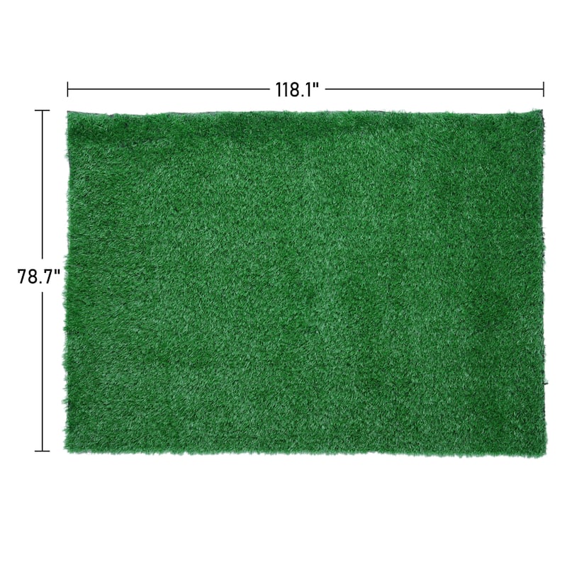 Timechee 6.5' x 10' Faux Green Grass Turf Indoor Outdoor Area Rug - 6.5ft x 10ft
