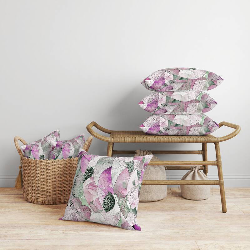 Purple And Green Rock Heaven Indoor/Outdoor Throw Pillow Zipper