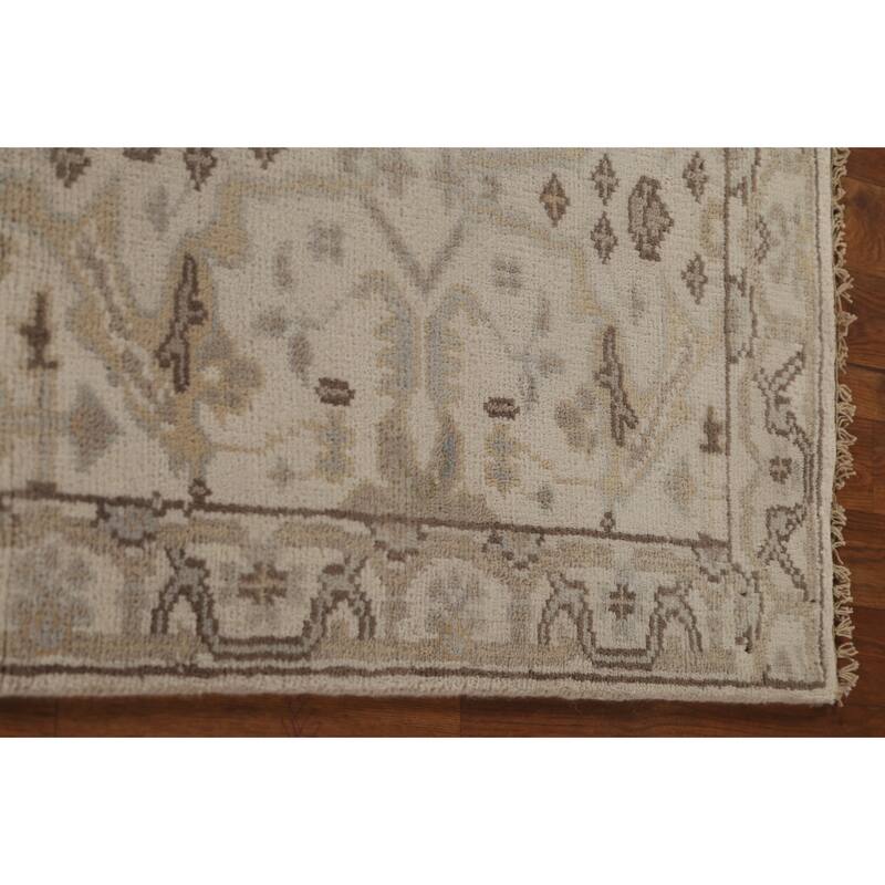 Ivory / Beige Oushak Oriental Runner Rug Handmade Wool Carpet - 2'7"x 11'10"