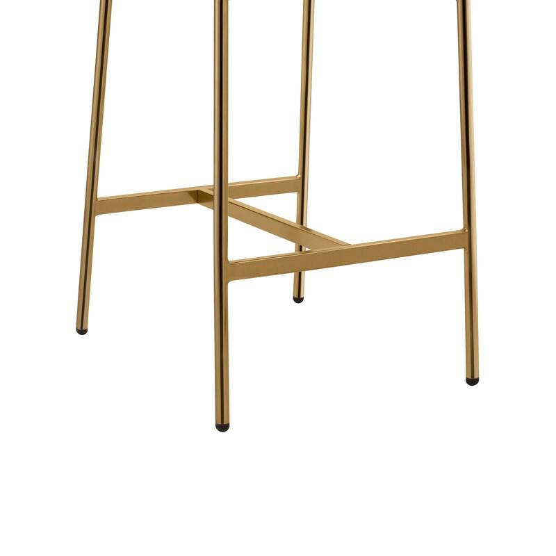 Spruce & Spring Upholstered Counter Bar Stool with Metal Frame