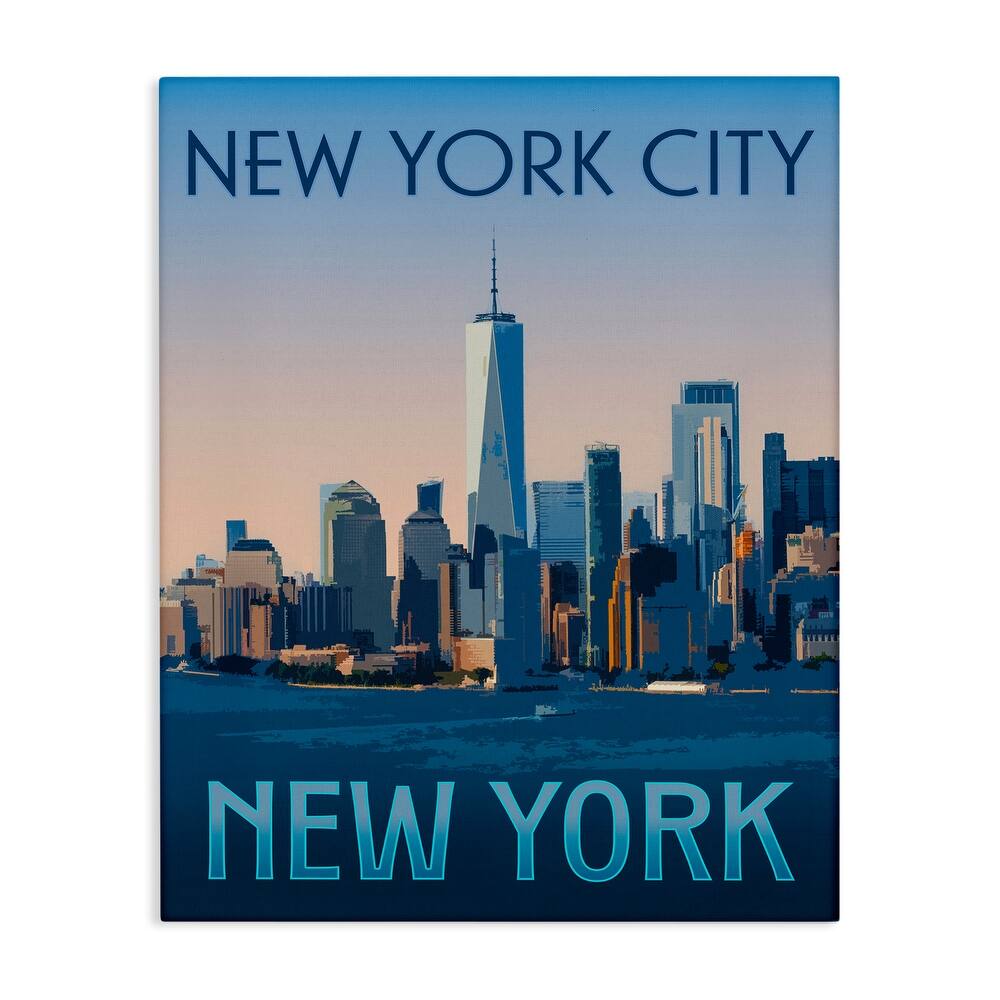 Stupell New York Landmark Skyline Canvas Wall Art Design By Victoria Barnes