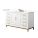 Option White / Giotto Quartz Top / Satin Bronze Hardware