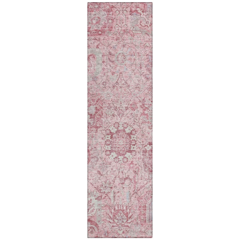 Machine Washable Indoor/ Outdoor Vintage Traditional Chantille Rug