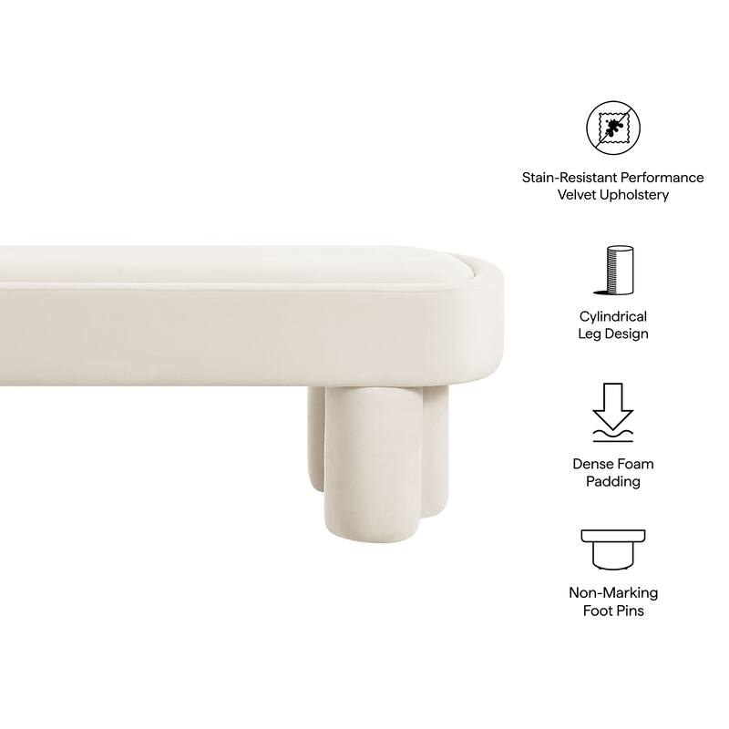 Mossi Oval Performance Velvet Accent Bench