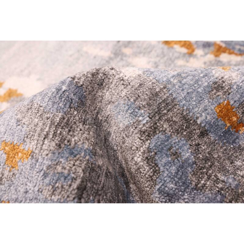 ECARPETGALLERY Hand-knotted Legacy Grey Silk Rug - 6'7 x 9'10