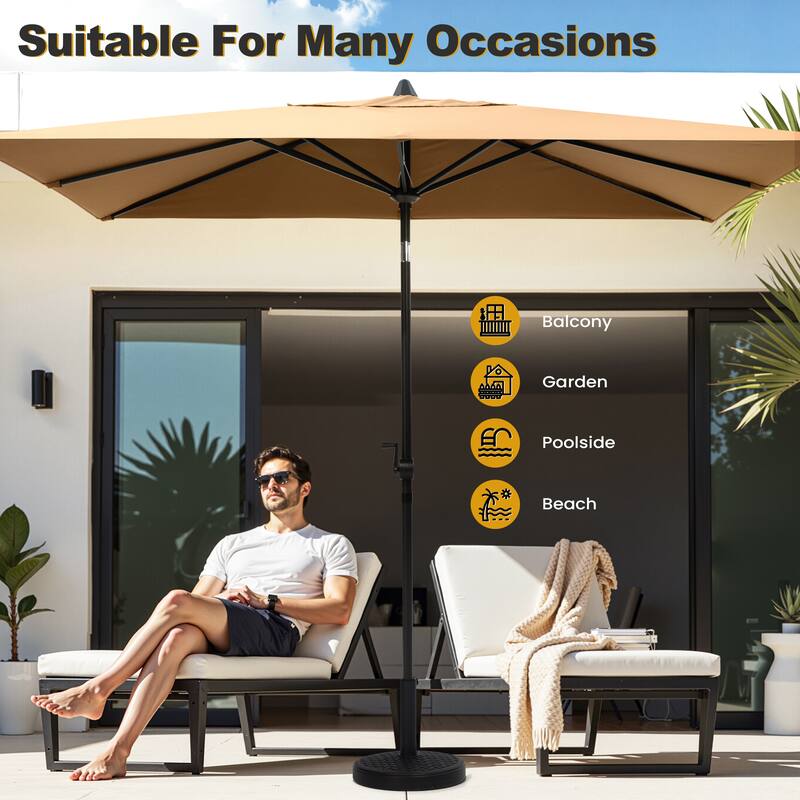 VredHom 9 x 5 FT Outdoor Patio Market Umbrella