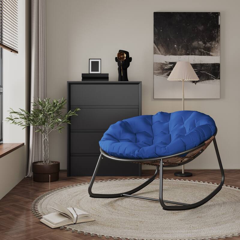 Outdoor Rocking Chair With Polyester Padded Cushion