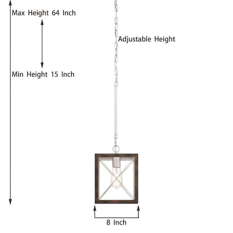 Kiro 1-light Modern Farmhouse Rectangle Pendant Light with UL Certified - N/A