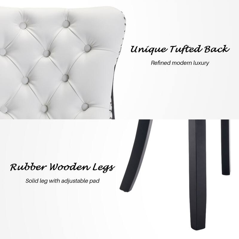 High-end Tufted Velvet Upholstered Nailhead Dining Chair Set of 6