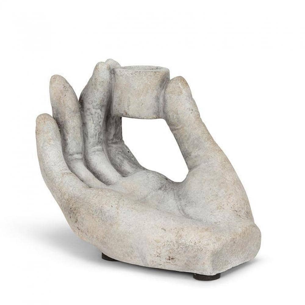 Hand Holding Between Fingers Taper Candle Holder