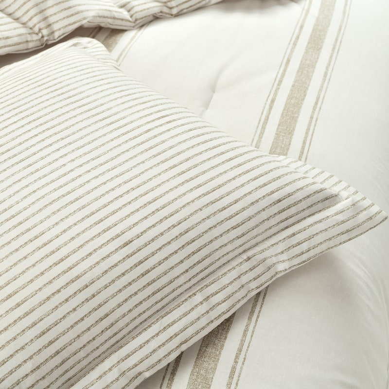 Lush Decor Farmhouse Stripe 3-piece Comforter Set