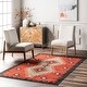 preview thumbnail 22 of 28, Nuloom Imelda SpinClean Aztec Machine Washable Area Rug 4' x 6' - Red - Rectangle