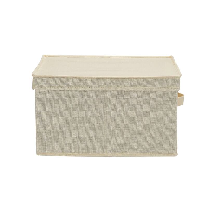 Household Essentials Canvas Storage Bins with Removable Lid, Set of 2