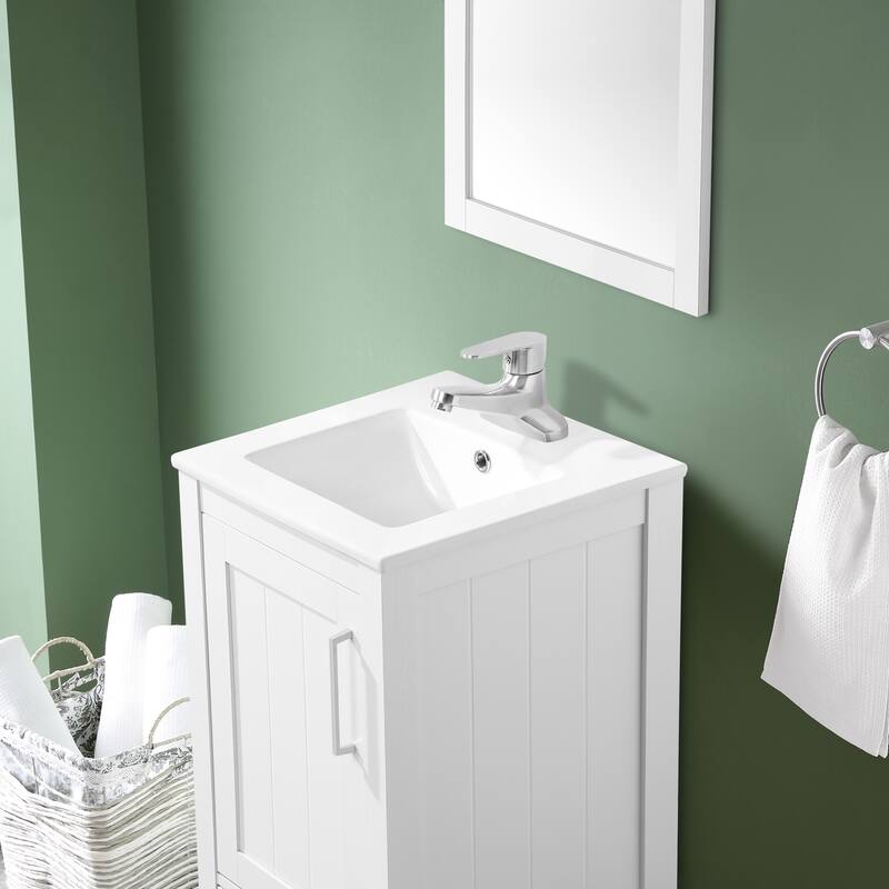 Ove Decors Kansas 18" Bathroom Vanity Top and Backslplash, White