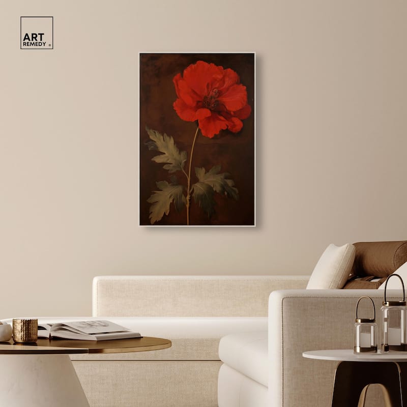 Flourish in Red I Canvas by Art Remedy
