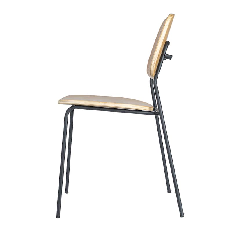 Sturdy Beech Wood and Metal Dining Chairs - 19.5"L x 17.9"W x 32.8"H