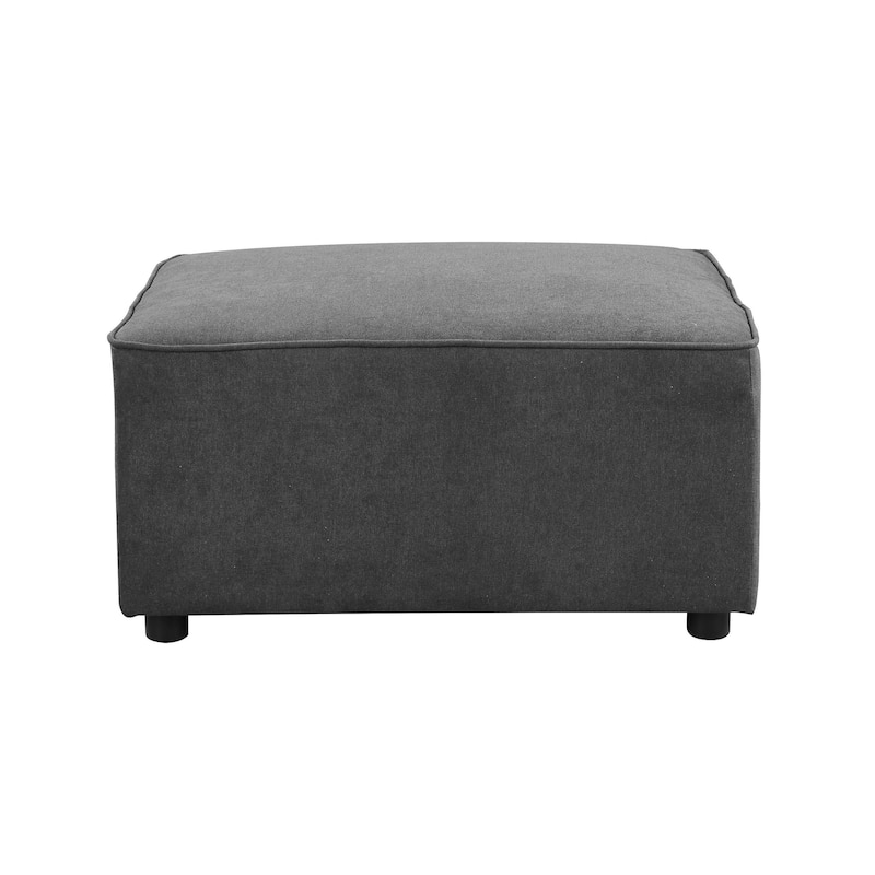 Patrick Grey Ottoman with Tight Seat