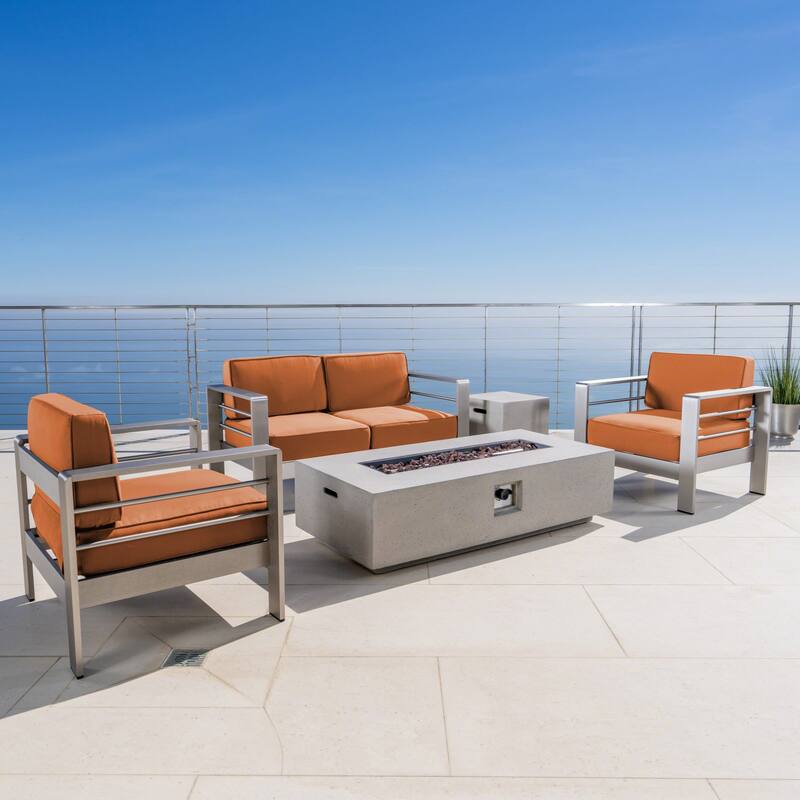 Cape Coral 5-piece Patio Fire Pit Chat Set by Christopher Knight Home