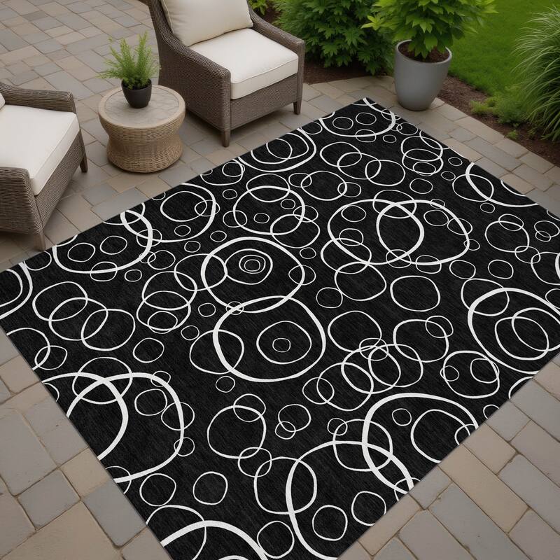 Machine Washable Indoor/ Outdoor Contemporary Nexus Chantille Rug