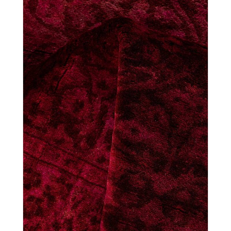 Overdyed, One-of-a-Kind Hand-Knotted Area Rug - Pink - 2' 7" x 20' 2"