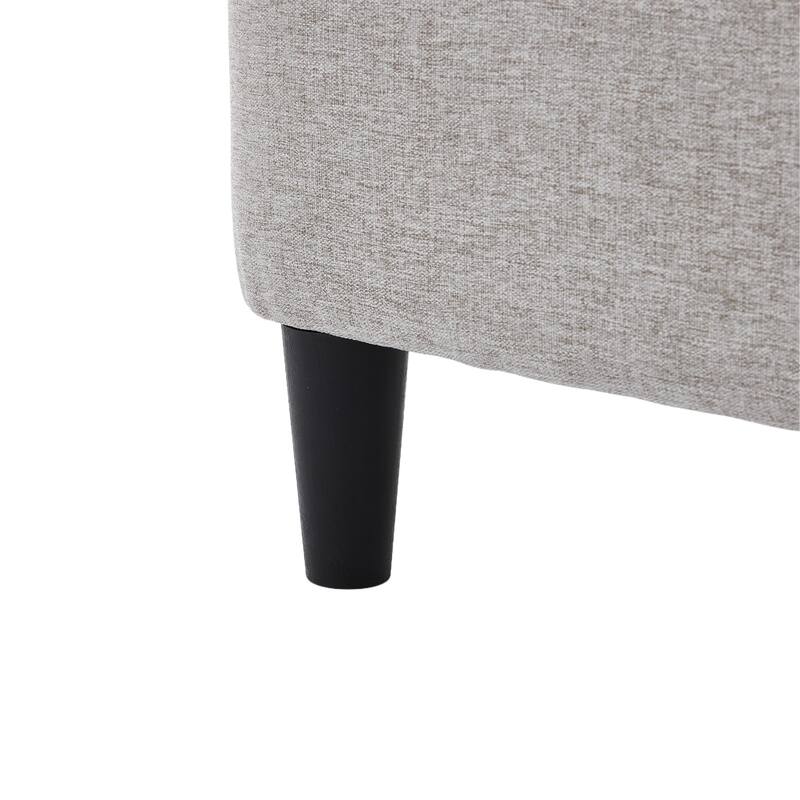 Christopher Knight Home - Aveline Modern Upholstered Platform Bed with Curved Back Headboard and Button Tufted Design