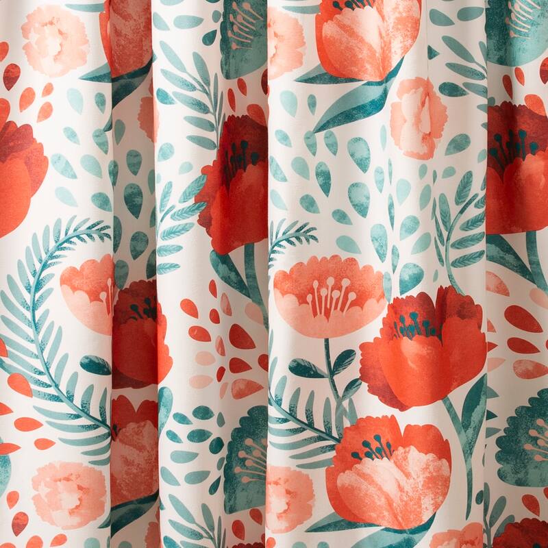 Porch & Den Egger Poppy Pattern Shower Curtain