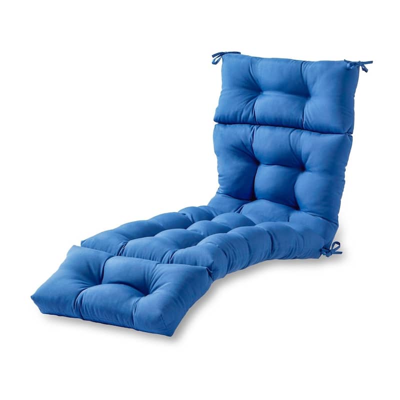 72-inch Outdoor Marine Blue Chaise Lounger Cushion