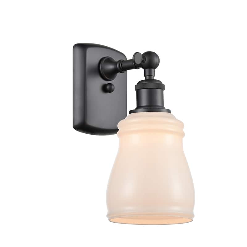 Innovations Lighting Ellery 9" Tall Bathroom Sconce - Matte Black / White