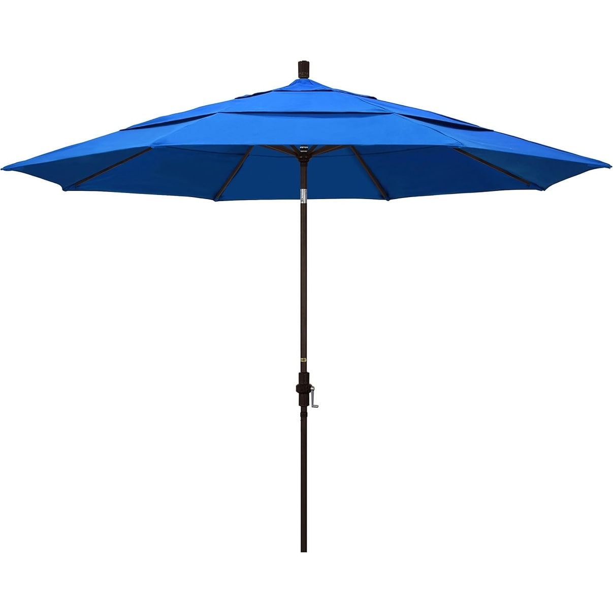 11' Round Aluminum Market Umbrella with Crank Lift & Collar Tilt, Royal Blue
