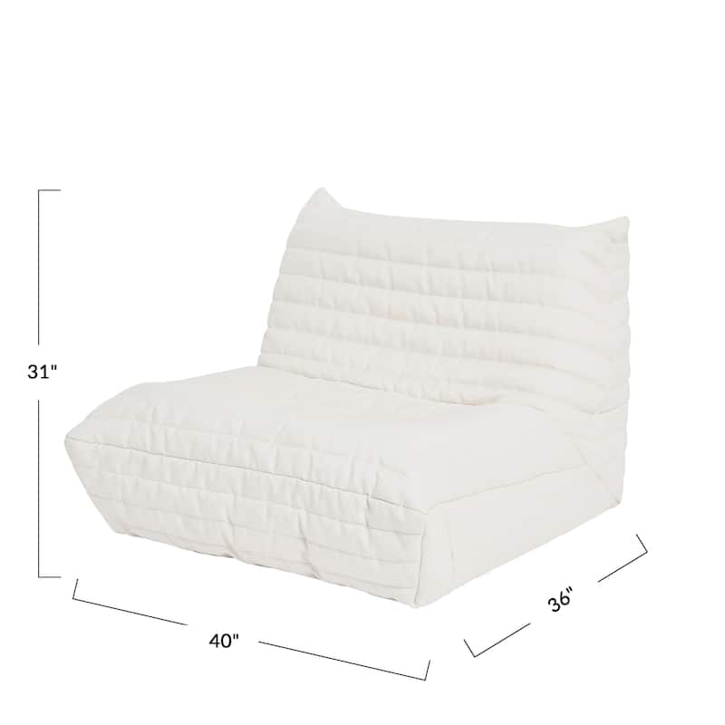 Premium Up-Cycled Memory Foam Chair, Ergonomic Design with Quilted Removable Cover, 70's Bean Bag Chair Alternative