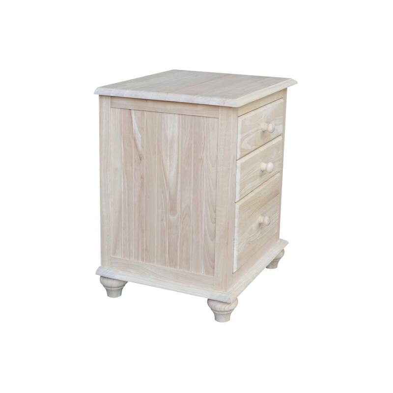 International Concepts Solid Wood 3-Drawer Nightstand